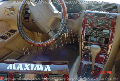 Декоративные накладки салона Nissan Maxima 1995-1999 АКПП, 21 элементов.